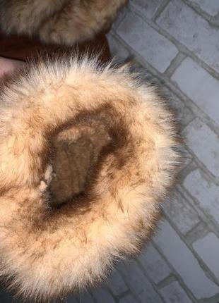 Винтажная женская  удлиненная коричневая зимняя дубленка  honsin5 фото