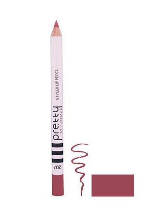 Контурный карандаш для губ pretty by flormar 207, deep rose