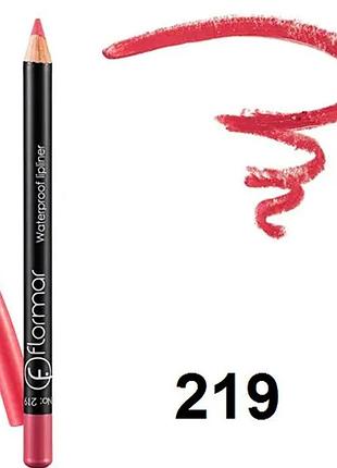 Водостойкий карандаш для губ flormar 219, natural pink