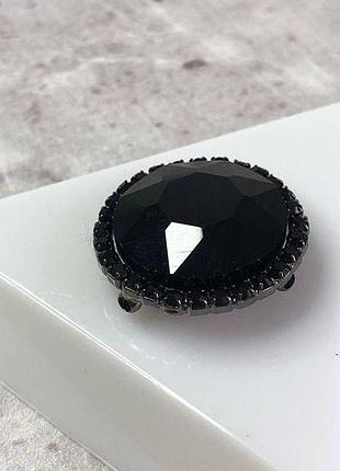 Стрази скляні круглі 22 мм пришивні, crystal black