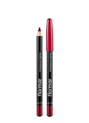 Водостойкий карандаш для губ flormar 217, chic crimson