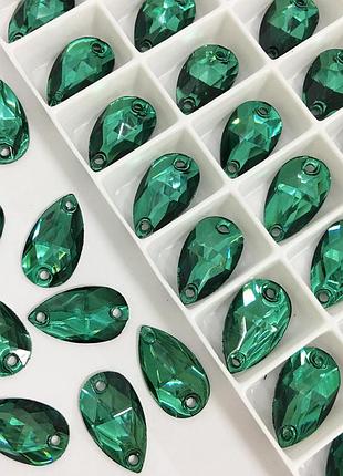 Пришивные капли 11x18(синтетич.стекло). цвет green zircon *1шт