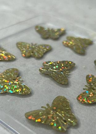 22мм паєтка метелик 5г - світле золото голограма
