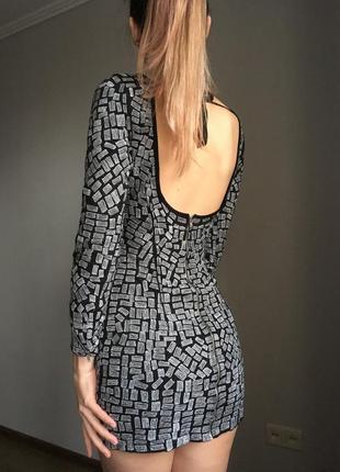 Святкове плаття-міні по фігурі з вирізом на спині topshop6 фото
