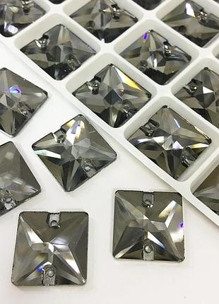 Пришивные квадраты, стекло black diamond (выберете размер) 1шт 16х16мм