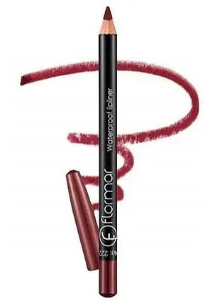 Водостойкий карандаш для губ flormar 222, crimson brown