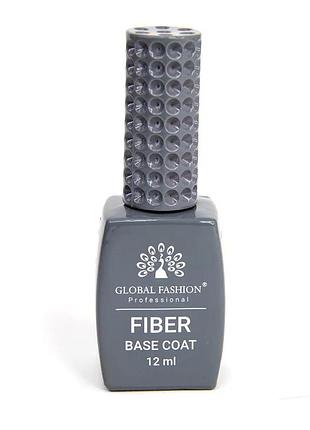 База для гель-лака global fashion fiber 12мл, с нейлоновыми волокнами