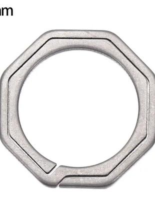 Титановое кольцо для ключей titanium rings 30 мм, плоское кольцо для связки ключей, аксессуар для серебристое