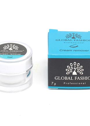 Крем-ремувер для снятия накладных ресниц global fashion без запаха, 7г