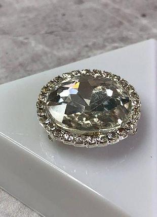 Стрази скляні круглі 22 мм пришивні, crystal