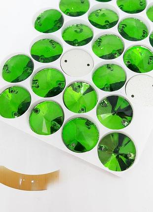 Пришивные риволи green (от 10мм-16мм) *1шт стекло 16мм