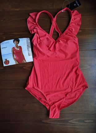 Купальник женский подростковый слитный красный