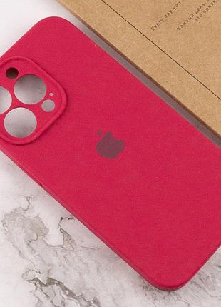 Чехол silicone case full camera protective (aa) для apple iphone 13 pro (6.1") красный / rose red 4