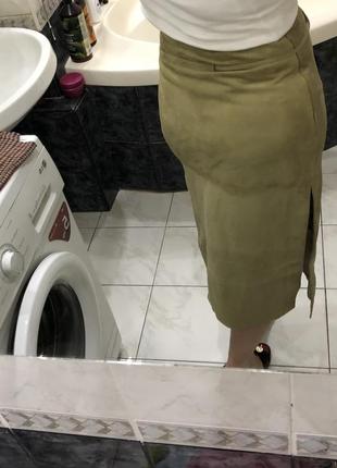 Натуральная кожаная замшевая юбка карандаш, lola2 фото
