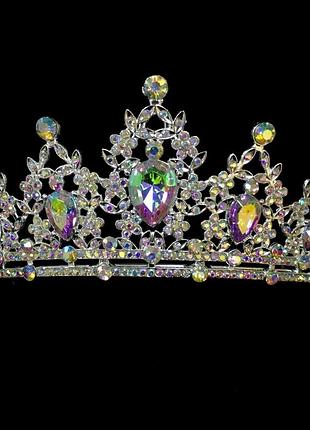 Корона с стразами, цвет crystal ab