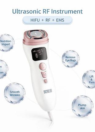 Ультразвуковой массажер artmax hifu для лифтинга лица с функцией rf ems и led фотонной терапии