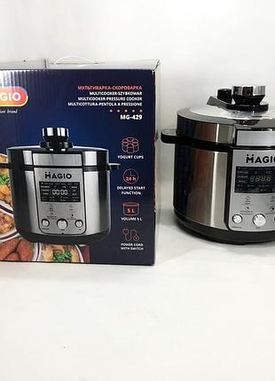 Мультиварка пароварка 5 л magio, бюджетная мультиварка для кухни отличная pz-47