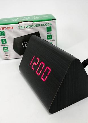 Настольные часы led на батарейках vst-864, настольные часы с электронной индикацией pa-63