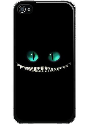 Чехол 2d пластиковый на телефон iphone 4 чеширский кот "689t-15-58250"