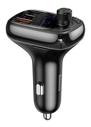 Азу fm модулятор baseus s-13 36w (2usb-a/1c) (ccmt000101) черный