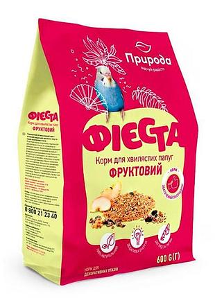 Корм для хвилястих папуг фієста фруктовий 650гр, природа фієста фруктовий для папуг 650гр природа
