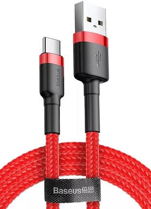 Дата кабель baseus cafule type-c cable 2a (2m) (catklf-c) красный