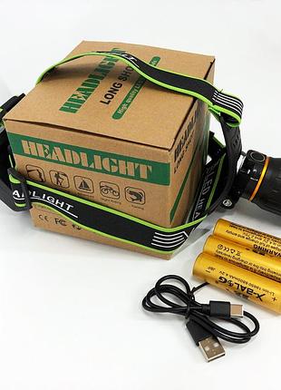 Налобный фонарь для сантехника bailong, перезаряжаемый налобный фонарь head lamp яркий xb-60