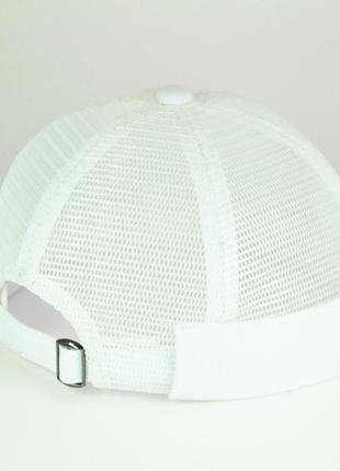 Docker cap, шапка-докер с сеткой, шапка- бини белая, унисекс, для поваров l / 57-58