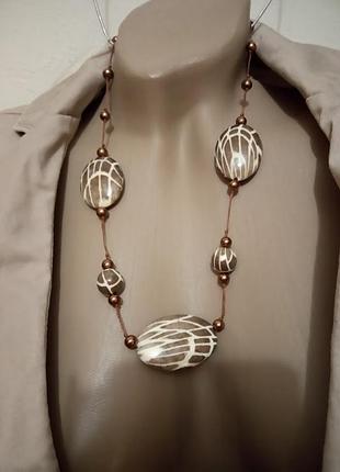 Бусы и серьги,комплект hand made