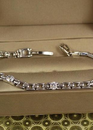 Браслет xuping jewelry манхэттен с круглыми камнями 19,5 см 5 мм серебристый