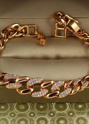 Браслет xuping jewelry единство 20 см 12 мм золотистый