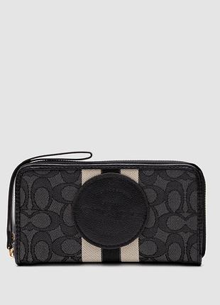 💵 coach dempsey large wallet in signature jacquard black 20 х 10 х 3 см