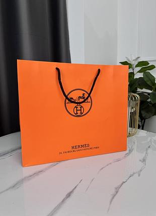 Фірмове паковання середній пакет hermes паковання на подарунок. подарункова брендова упаковка гермес