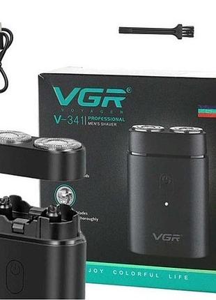 Электробритва для идеального бритья vgr v-341, мужская аккумуляторная електро бритва mu-70