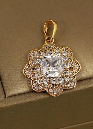 Кулон xuping jewelry персия с белым камнем 2,3 см золотистый