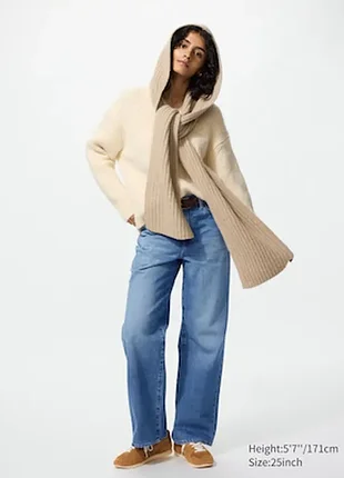 Прямые джинсы uniqlo широкого кроя, короткие