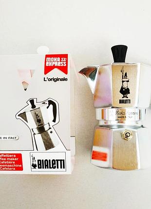 Кофеварка гейзерная bialetti moka express на 2 чашки, (90 мл)