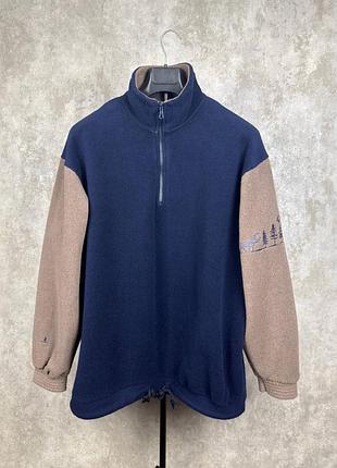 Винтажный флис best company olmes carretti half zip размер m