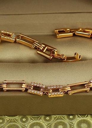 Браслет xuping jewelry парад прямокутників 17 см 6 мм золотистий