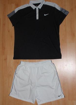 Мужской теннисный костюм/комплект nike dri-fit tennis rf era шорты+футболка поло original xl-xxl(2xl) polo nadal federer lacoste