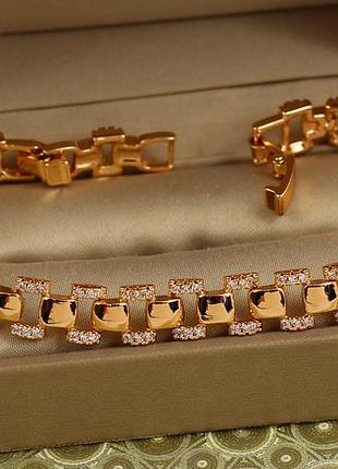Браслет xuping jewelry стрічка афродіти 19,5 см 8 мм золотистий