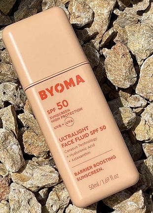 Солнцезащитный флюид для лица с spf50 byoma ultralight face fluid spf50 (50 ml)