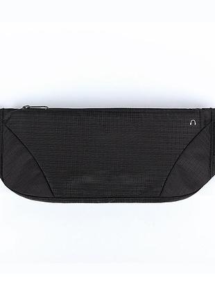 Сумка бананка спортивна з виходом для навушників чорна one size