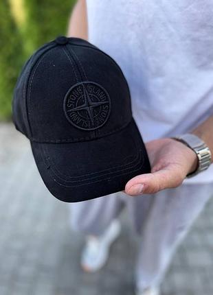 Кепка stone island черная с черным