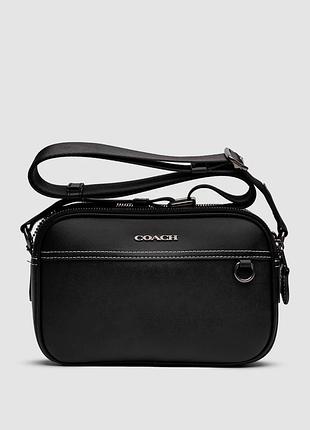 🦁 coach graham crossbody with total black 23 х 15 х 7 см