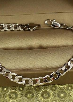 Браслет xuping jewelry панцирный 19,5 см 6 мм серебристый