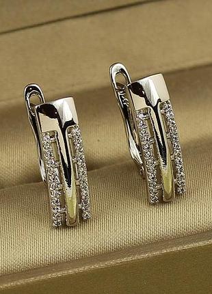 Сережки xuping jewelry аршин 1,8 см сріблясті
