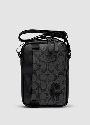 🦁 coach crossbody in signature canvas grey 16 х 22 х 5 см