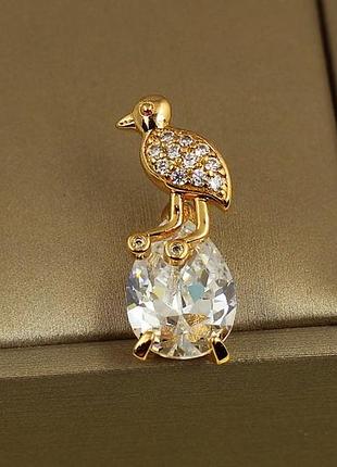 Кулон xuping jewelry пава для тоненькой цепочки 1,5 см золотистый