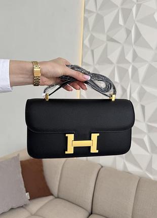 Hermes constance black gold 26x14x6 4